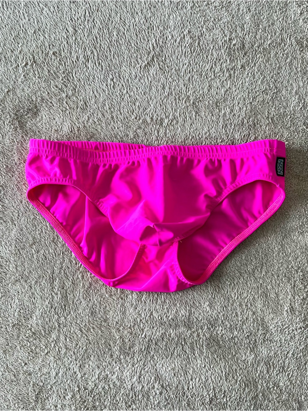 Men’s N2N Hot Pink Swim Brief with Pouch, Medium, New - Picture 2 of 6